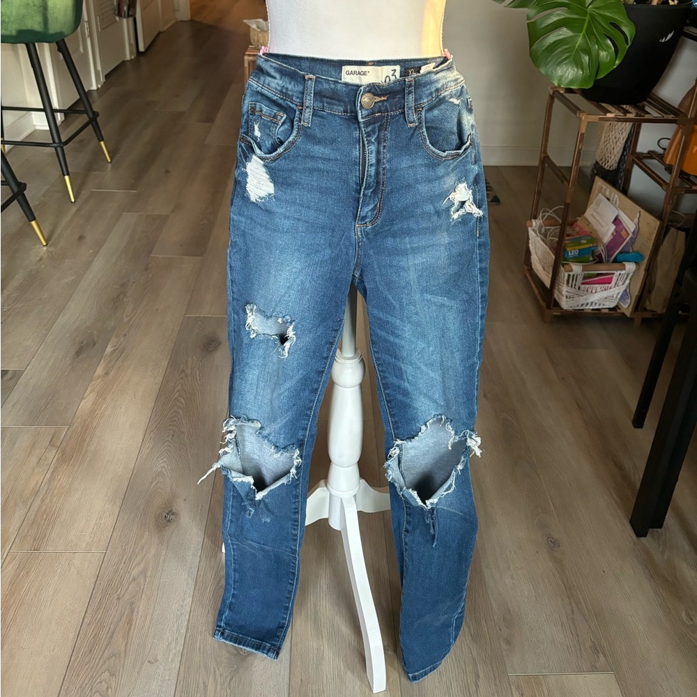 Garage Denim Distressed Skinny Jeans